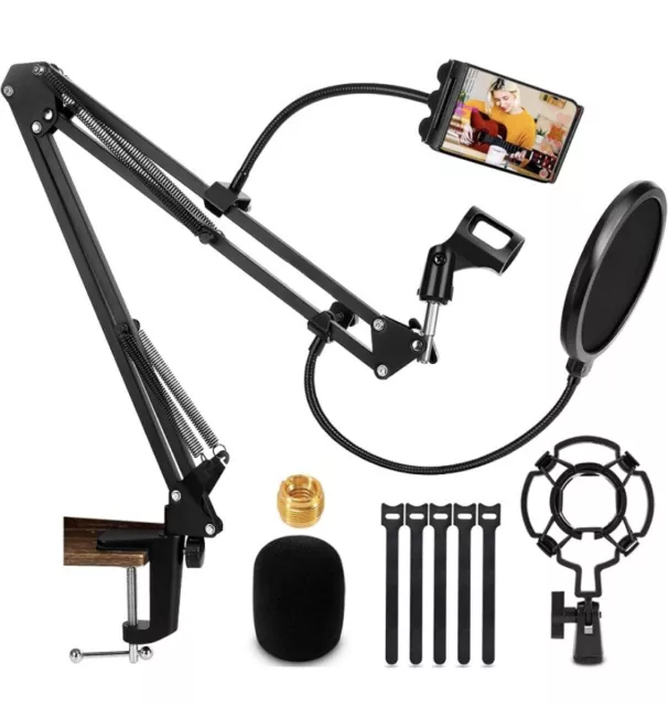 Premium Pro Audio Condenser Recording Microphone Stand Podcast Gaming Studio