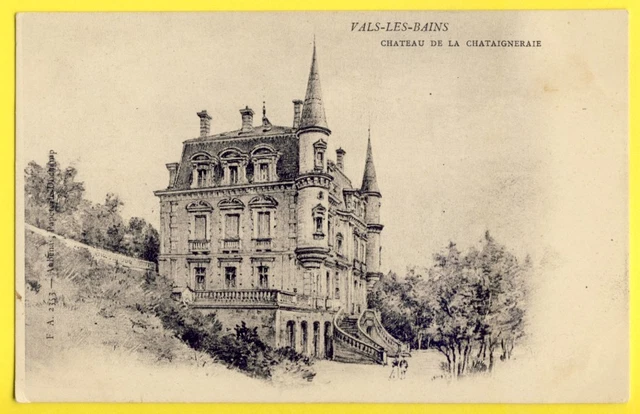 CPA 1900 engraving Eau Forte VALS LES BAINS (Ardèche) CHÂTEAU de la CHATAIGNERAIE
