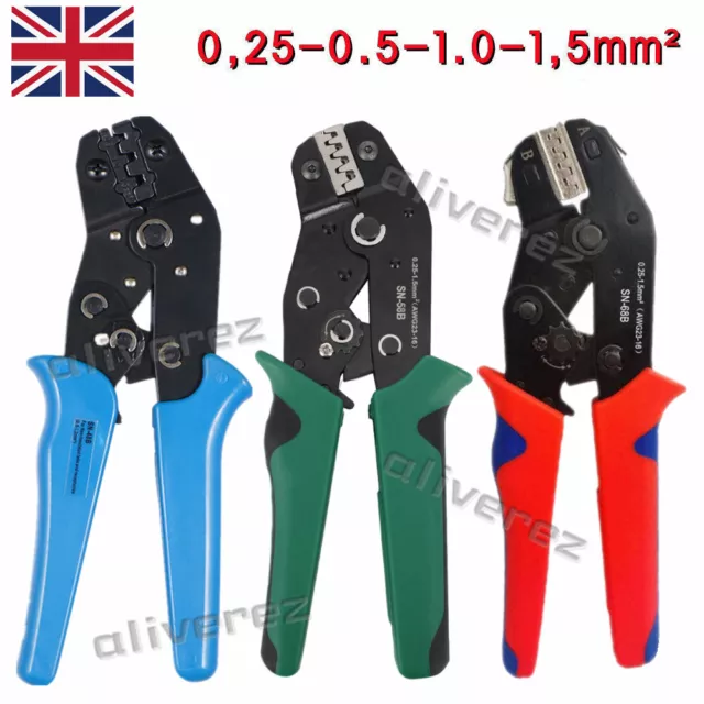 Cable Crimper Non-insulated Electrical Ferrule Ratchet Wire Plier Crimping Tool