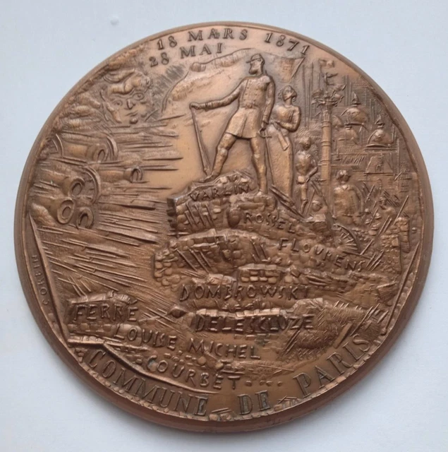 GRANDE MEDAILLE 85mm CENTENAIRE DE LA COMMUNE par CORBIN