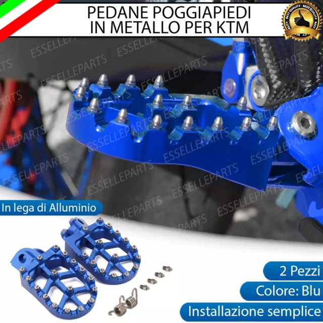 Coppia Pedane Poggiapiedi Maggiorate Blu Per Husqvarna 	Te 125-150-250-300