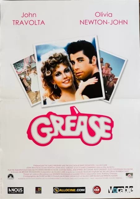 Affiche Cinéma GREASE 40x60cm Poster / John Travolta / Olivia Newton-John