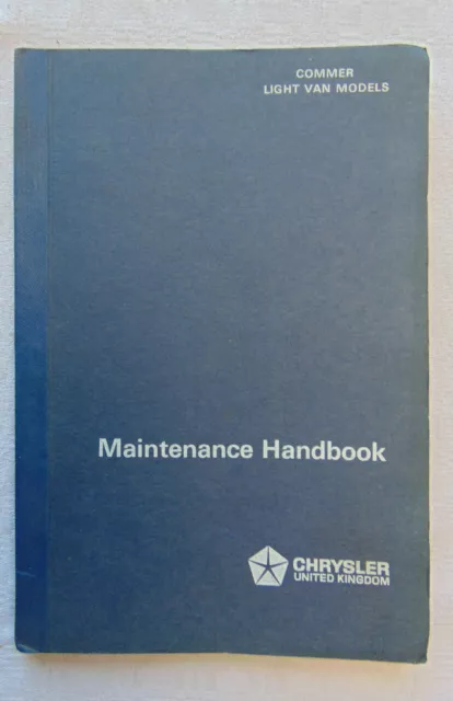 Commer Light Van Models Maintenance Handbook Pub 988D Free Postage