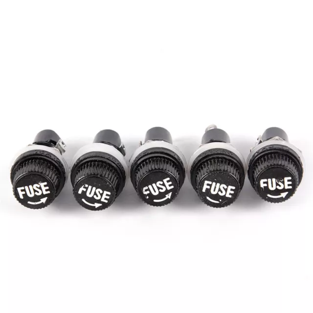 5PCS Chassis Panel Mount Fuse Holder Socket For 5*20 Glass Fuses 250V 10A`-h 2