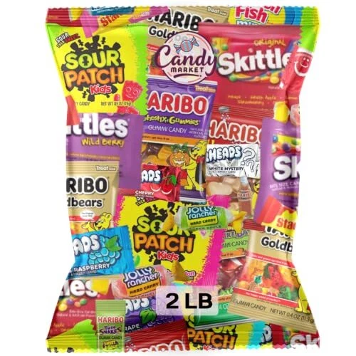 Assorted Bulk Candy Mix -Skittles Air Heads Swedish Fish Sour Patch Kids Hari...