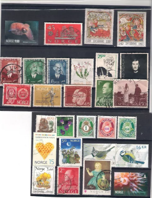 Norwegen / Norge 28 Briefmarken gestempelt, Lot BBB