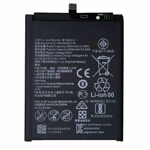 Batteria HB436486ECW USATA  per HUAWEI MATE 10 PRO P20 PRO 4000mAh Pila litio