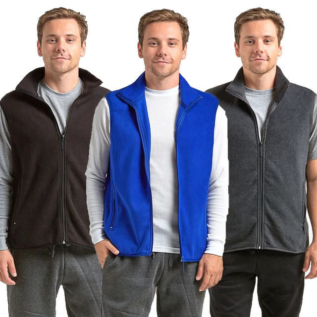 Knocker Mens Fleece Vest Athletic Zip Up Sleeveless Jacket Warm Winter M L 2X 3X