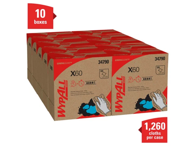 Kimberly-Clark 34790 - Wypall X60 Cloths Pop Up Box, 1260 Sheets/Case
