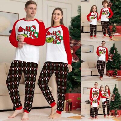 Pigiami Natale Il Grinch famiglia adulti bambini abbinati costumi da notte pigiami set regali