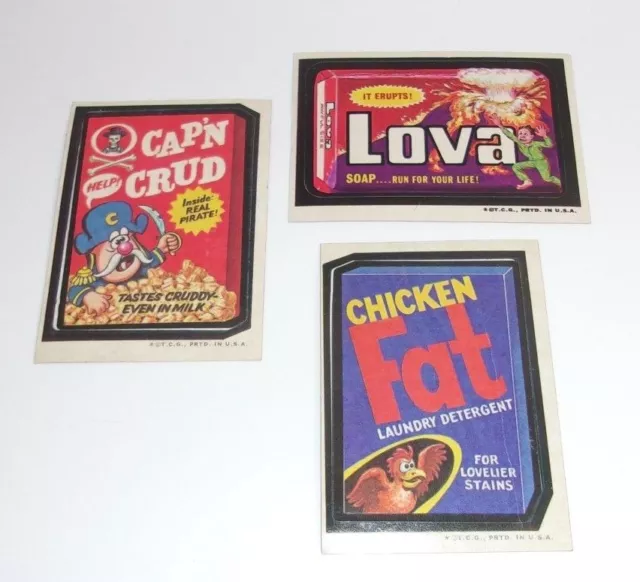 Wacky Packages Vintage Trading Card Stickers Cap'N Crud Lova Chicken Fat Lot