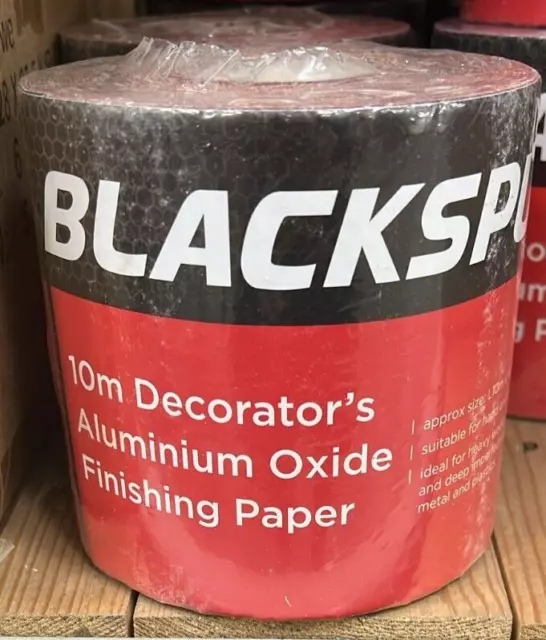 Papel de lija de óxido de aluminio para decorador de rollos Blackspur 10 m elige (60)