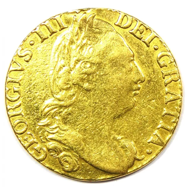 1786 Britain UK George III Gold Guinea Coin 1G - VF Details - Rare!