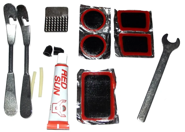 Repair Kit Tire - Patch - Bike - 14 Parts Glue Key Patch Flat Tire