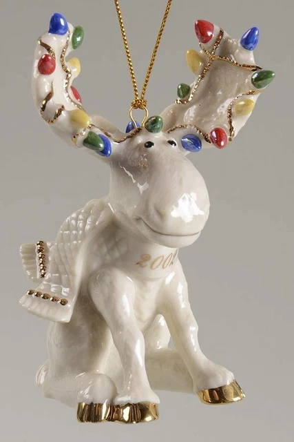 Lenox Annual Moose Ornaments Moose Merriment - With Box 3875325