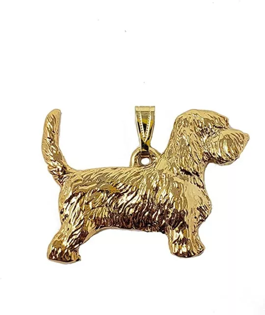 Petit Basset Griffon Vendeen PBGV Dog 24k Gold Plated Pewter Pendant USA Made