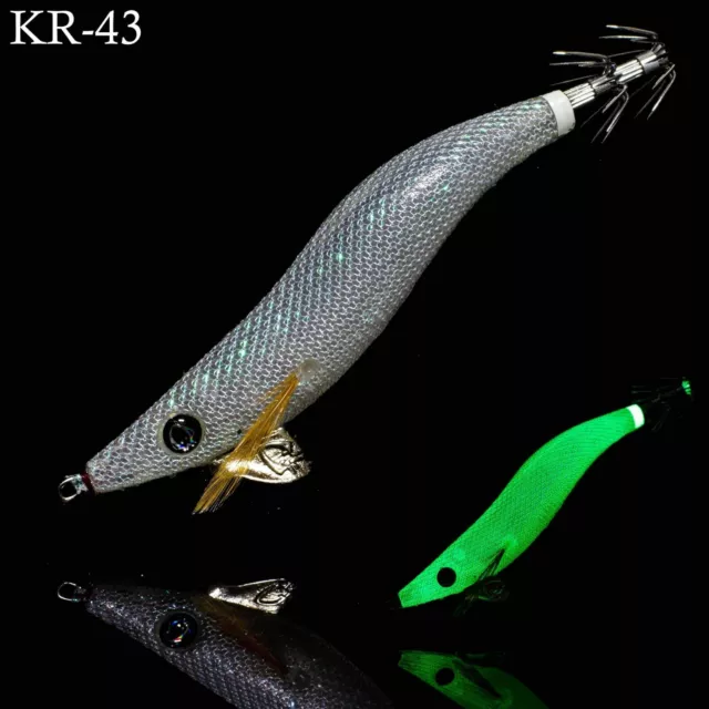 RUI Squid Jig White UV Clear Glow TERMINATOR Egi Lure Size 3.5 SLOW SINKING