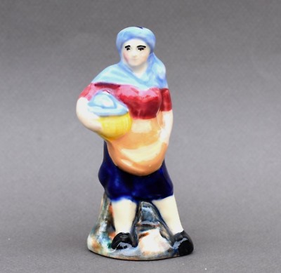 ANCIENNE SALIERE EN FORME DE SABOT EN FAIENCE FLEURS DE LYS MARQUEE PEROUGES 