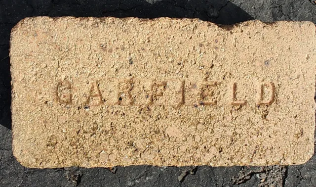 OLD VTG antique Brick reclaimed Stamped GARFIELD
