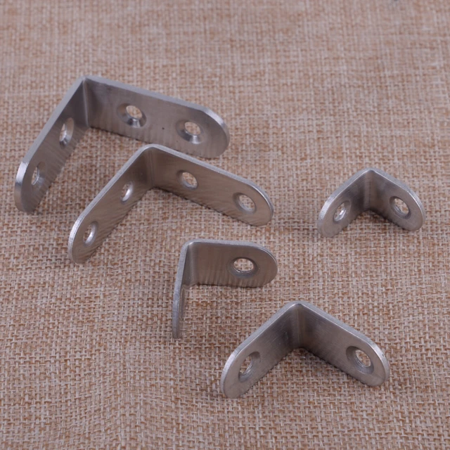 10 pcs Stainless Steel L Shape 90 Degree Right Angle Bracket Corner Brace Joint