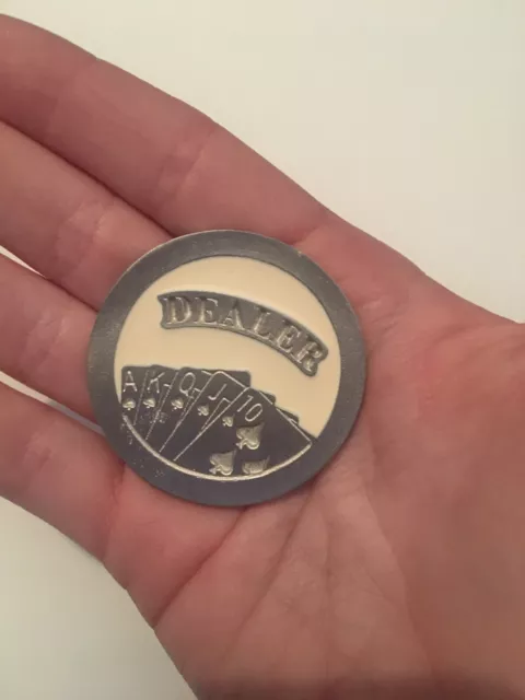 poker Dealer Button Pewter