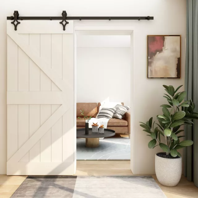 CCJH 4-20FT Sliding Barn Door Hardware Closet Track Kit for Single/Double Door 2