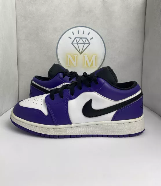 ✅Nike Jordan 1 Low GS Court Purple White (Lila) 38,5 / 6Y Sneaker Trend Damen
