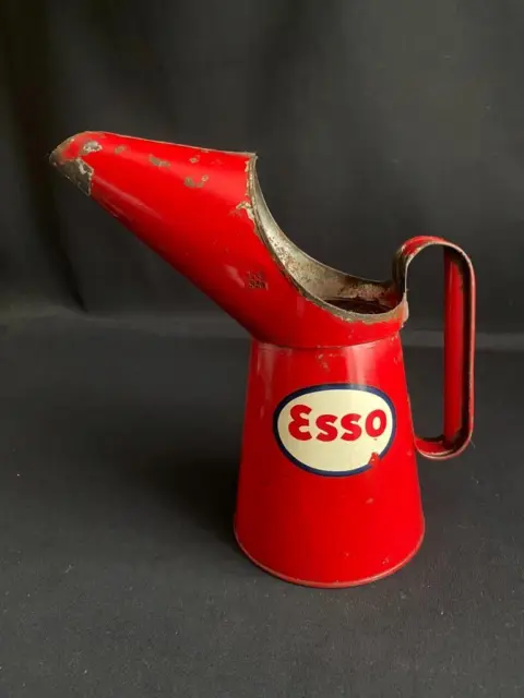 Esso Quart Garage Vintage Advertising Petrol Oil Can Jug Pourer 2