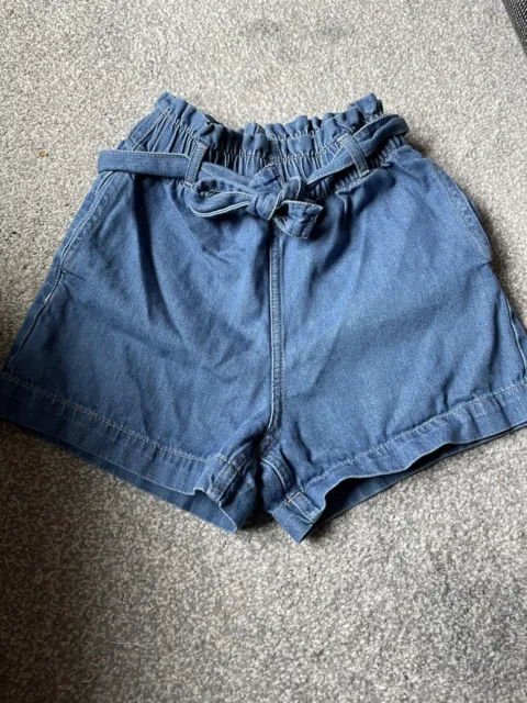 Girls paperbag denim shorts 11-12yrs