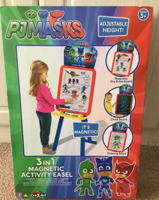 Máscaras Cra-Z-Art PJ 3 en 1 niños caballete de actividad magnética dibujo de tiza ajustable
