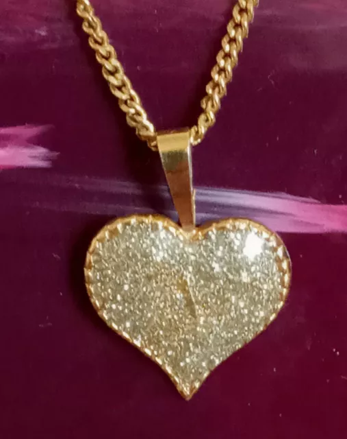 Heart Pendant- Gold plated over Silver 925 18"  with Chain Necklace