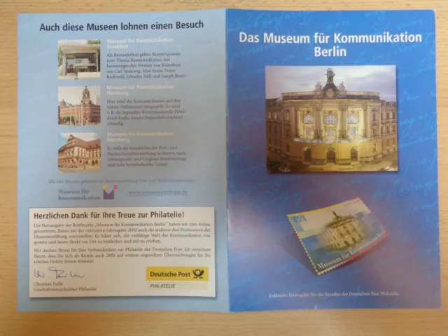 Bund 2002 Fdc Faltkarte Museum Für Kommunikation Berlin  Esst Berlin