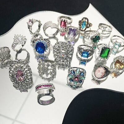 100Pcs Wholesale Jewelry Lot Mixed Fashion Style Europe America Women Ring Gift