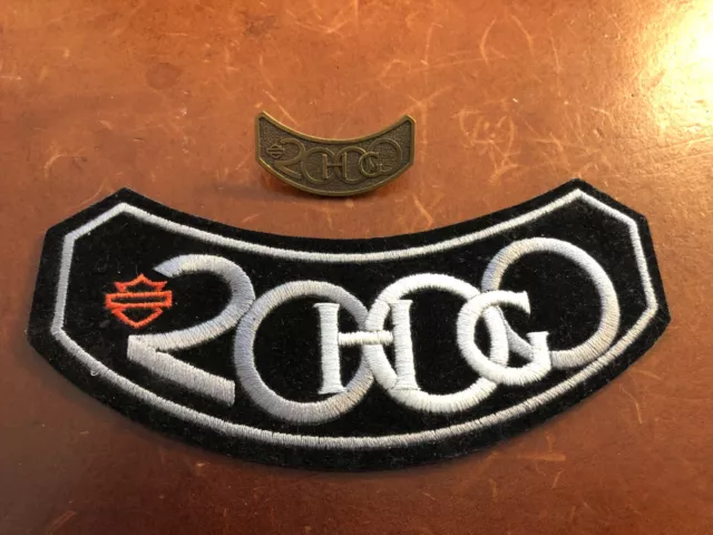 Harley Davidson 2000 HOG Owners Group Pin + HOG 2000 Patch