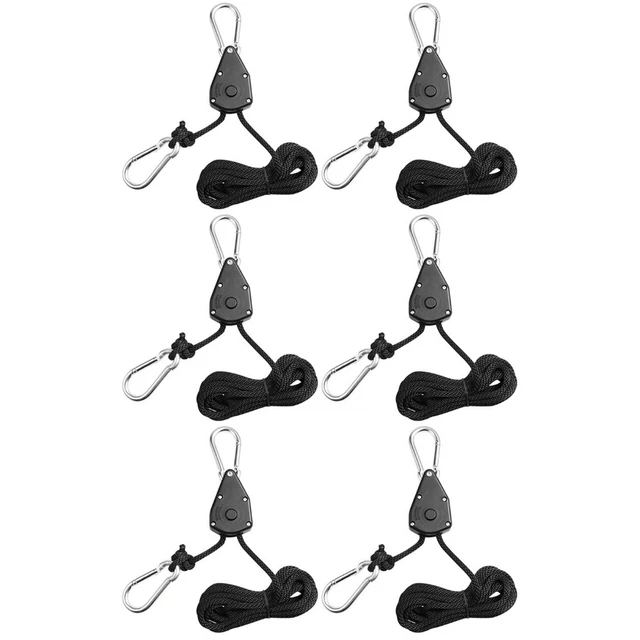 6 Pcs Wachsen Licht Kleiderbügel Interne Getriebe Ratschen Pulley Seil Aufhänger