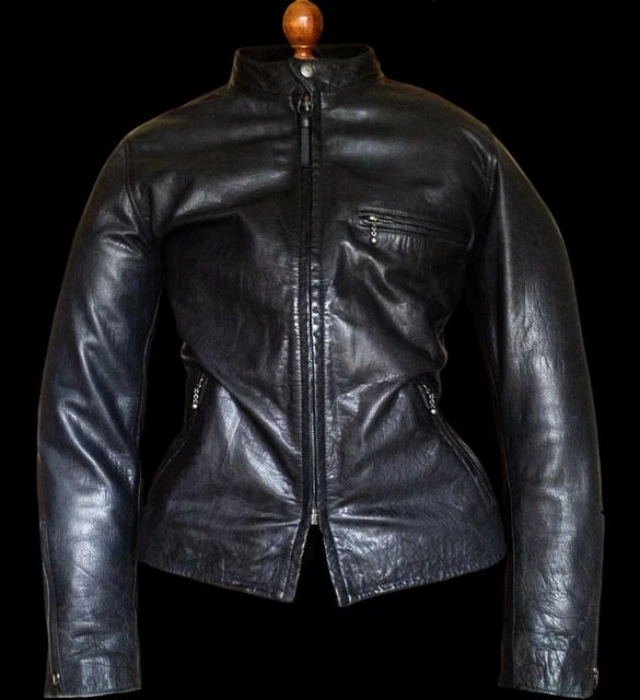 Cappotto giacca camionista LEVI in pelle Cafe Racer moto biker moto brando