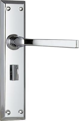 privacy set polished chrome menton lever door handle/backplates,225 x50 mm 0684P