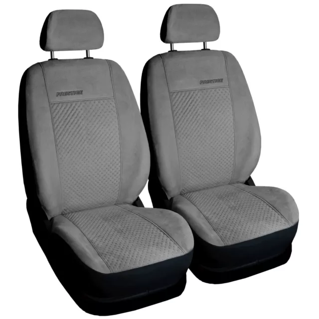 Apto para Mercedes Clase C Funda de Asiento 2 Frontal 2DS Terciopelo Gris