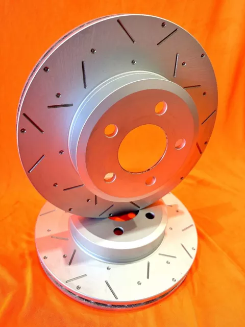 DIMPLED & SLOTTED REAR Disc Brake Rotors PAIR fits MITSUBISHI Pajero NS 06-09