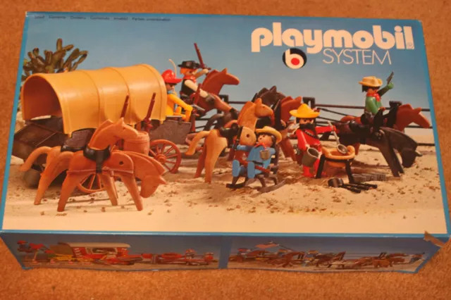 Playmobil 5 Klicky western set exclusif 3154 diligence cowboys vintage boite