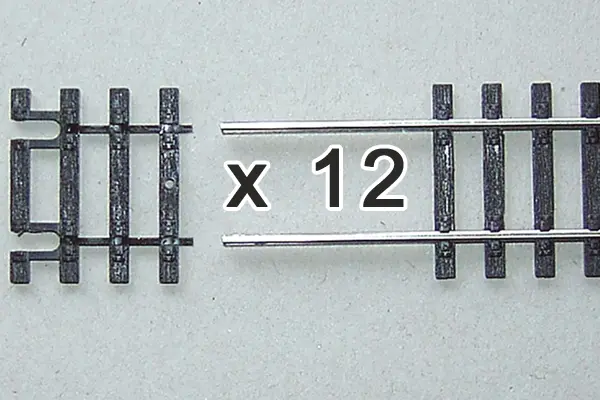 Piko 55282 HO Scale Flex Track End Ties 31mm Long Order 12x