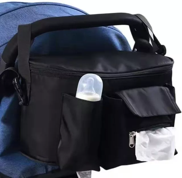 Baby Storage Bag Organiser Mummy Cup Holder Buggy Stroller Pram Pushchair Bag UK
