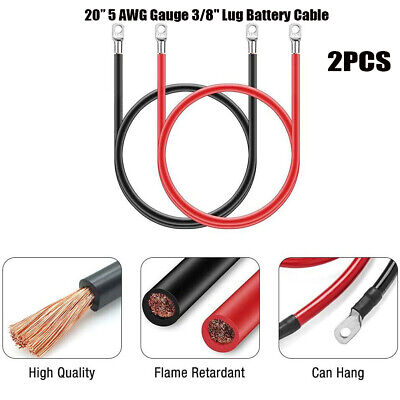 5 Gauge AWG Welding Lead & Car Battery Cable Copper Wire for Solar, RV, Car Boat