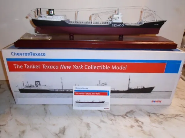 New  Texaco Chevron Tanker Ship New York Boxed With Certificate, Free Ship