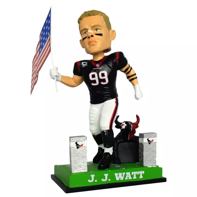 Official Houston Texans NFL JJ Watt 99 Patriotic Flag Bobblehead Limited Edition