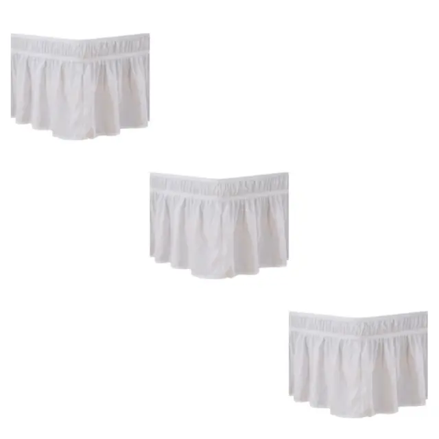 1/2/3 Easy To Clean Elastic Bed Valance Skirt With Ruffles Versatile And Stylish
