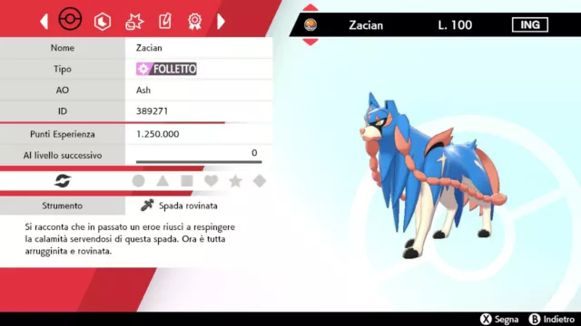 Zacian Zamazenta Eternatus 6IV + Items and Shiny gift - Pokemon Sword and Shield