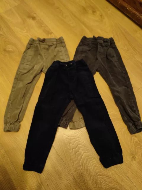 John Lewis 4 Year Old Boys Corduroy Trousers In Blue, Grey And Green Very Smart