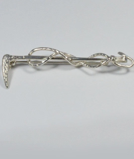 Handgefertigte Jagdbrosche Peitsche in Sterlingsilber Titel 925 Luce