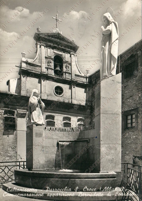 1963 CALTANISSETTA Parrocchia Santa Croce Bernadette di Lourdes Cartolina